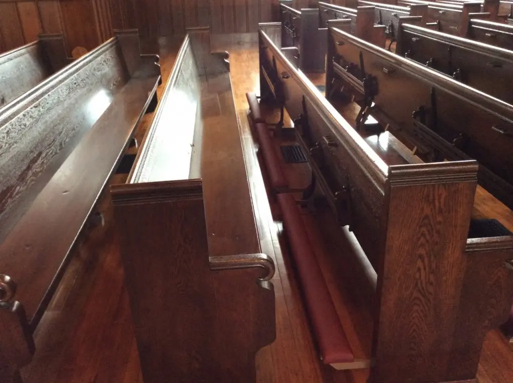 Pews with new kneelers
