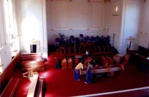 In Progress - Assembly of pews onsite