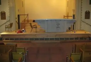 New Baptismal about to be dropped in