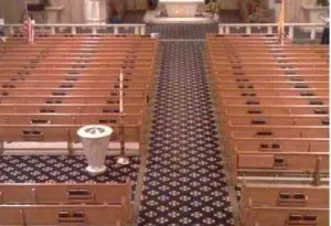 After - Carpeting of Aisle in Main Sanctuary