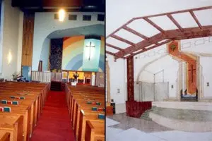 Before (left) and new design rendering (right)