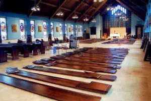 In Progress - Assembly of pews onsite
