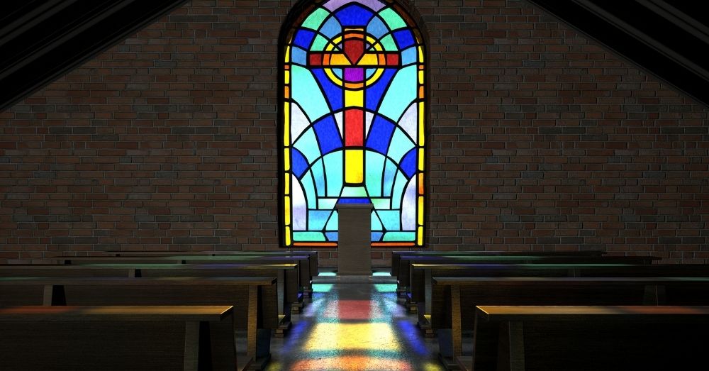 central view of stained glass