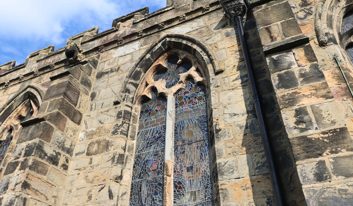 gothic arched stained glass windows