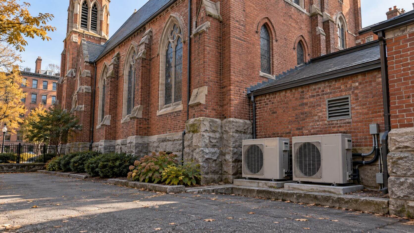 Historic Boston Church with Discreet Outdoor HVAC